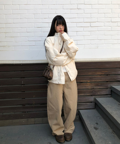 ハイネックビンテージミリタリージャケット IVORY