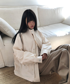 ハイネックビンテージミリタリージャケット IVORY