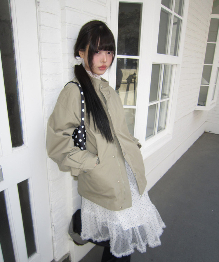 ハイネックビンテージミリタリージャケット KHAKI