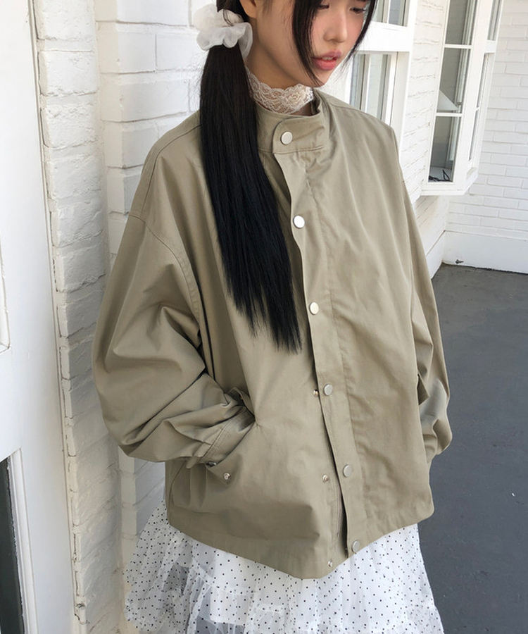 ハイネックビンテージミリタリージャケット KHAKI