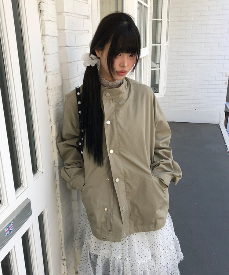 ハイネックビンテージミリタリージャケット KHAKI