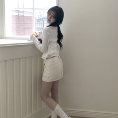 【SET】フリルリボンキャミソール カーディガン WHITE