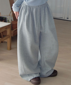 ビンテージレタリングスリットラインワイドトレーニングパンツ VINTAGE GRAY