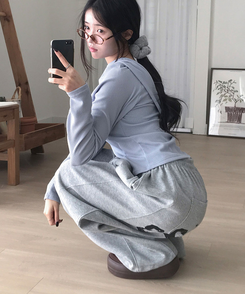 ビンテージレタリングスリットラインワイドトレーニングパンツ VINTAGE GRAY