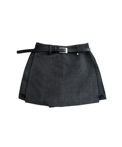 【ベルト付き】ペンダントスリットAラインミニスカート
