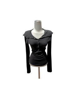 ウールスナップボタンフード長袖Tシャツ(5color)