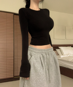 ウールスキングラムTシャツ(7color) BLACK