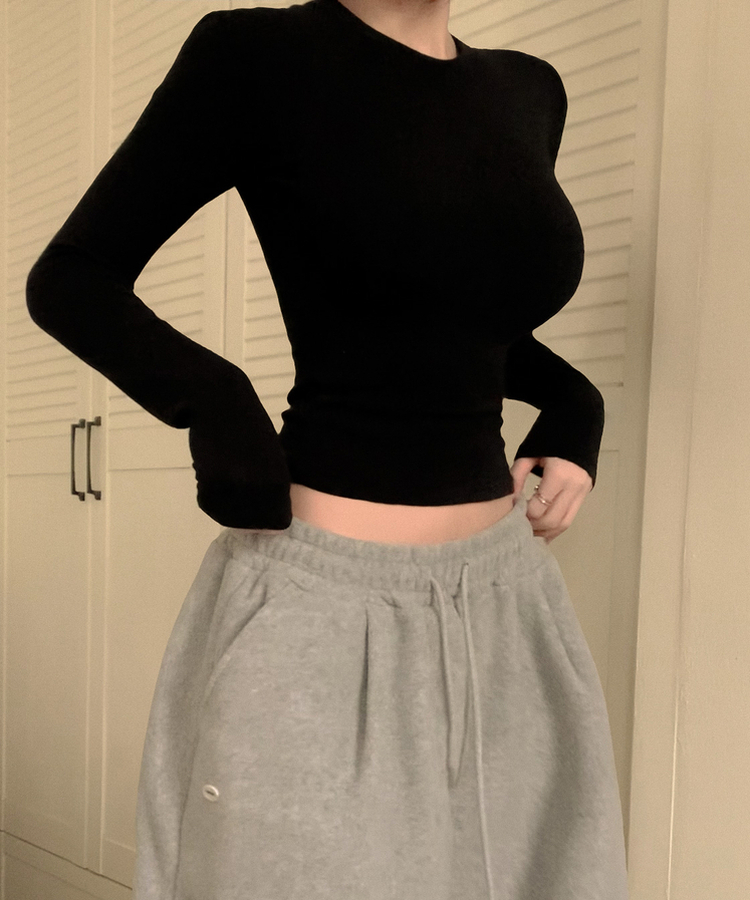 ウールスキングラムTシャツ(7color) BLACK