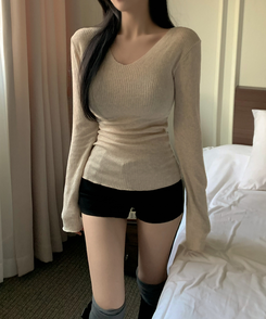 アンゴラアルパカウール長袖Tシャツ(6color) OATMEAL