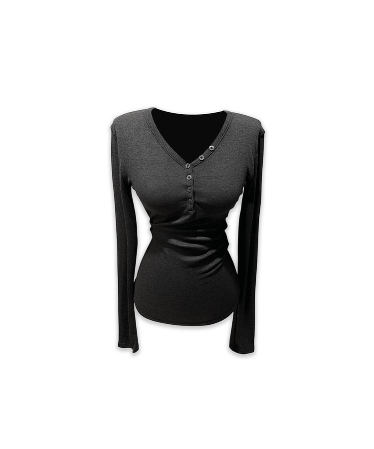 ボタンロングスリーブ長袖Tシャツ(6color)