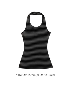 ボーダーホルターネックロングキャミソール