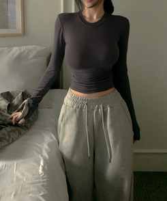 ソフトグラムシルエット長袖TシャツS(5color) CHARCOAL