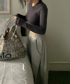 ソフトグラムシルエット長袖TシャツS(5color) CHARCOAL