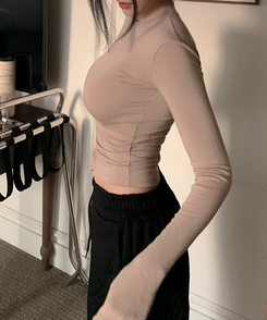 ソフトグラムシルエット長袖TシャツS(5color) BEIGE