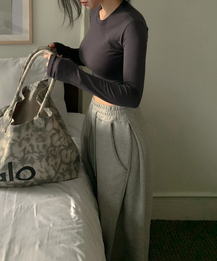 ソフトグラムシルエット長袖TシャツS(5color) CHARCOAL