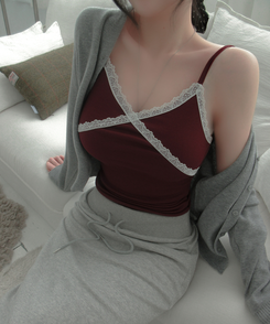 レーススパンインナーキャミソール(10color) WINE