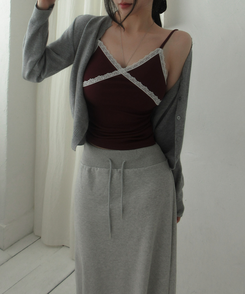 レーススパンインナーキャミソール(10color) WINE