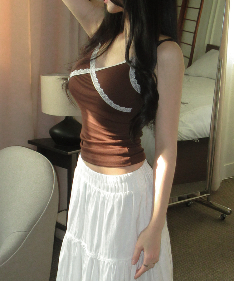 レーススパンインナーキャミソール(10color) BROWN