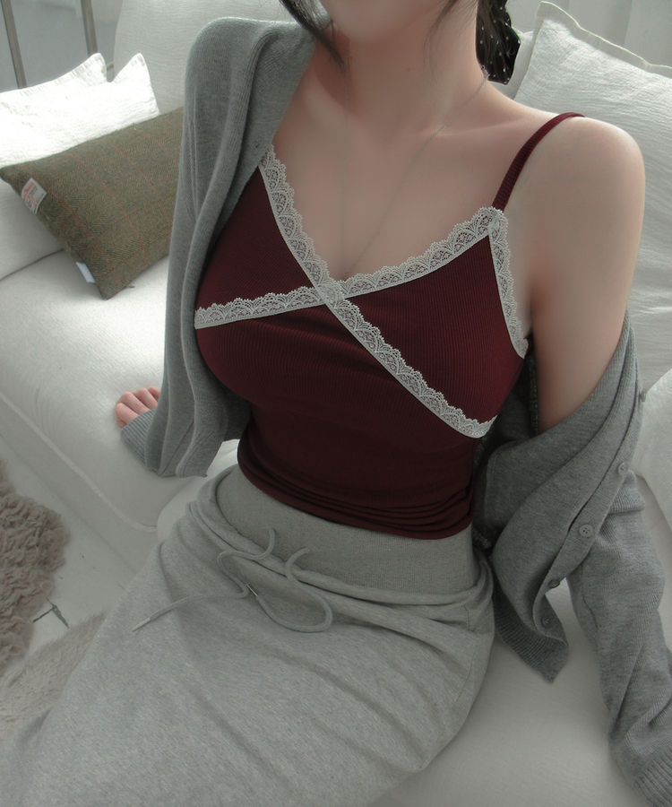 レーススパンインナーキャミソール(10color) WINE