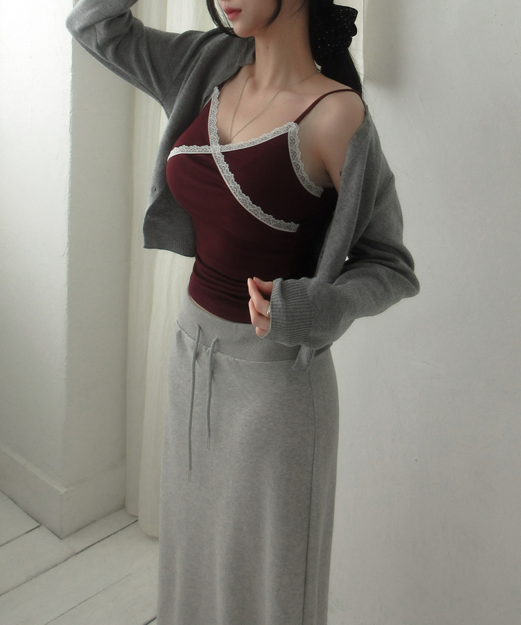 レーススパンインナーキャミソール(10color) WINE