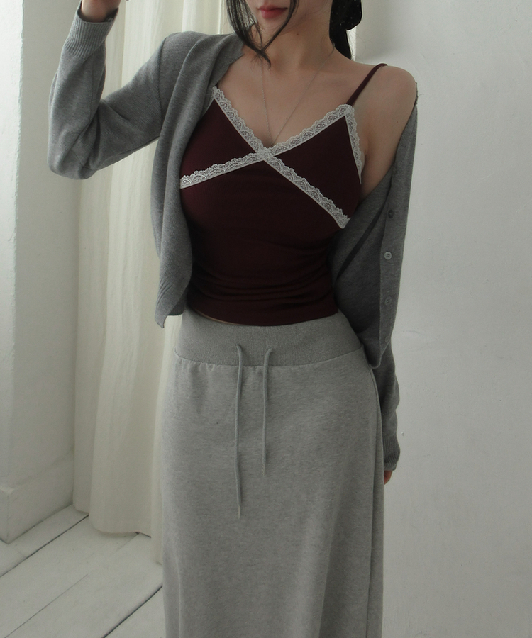 レーススパンインナーキャミソール(10color) WINE