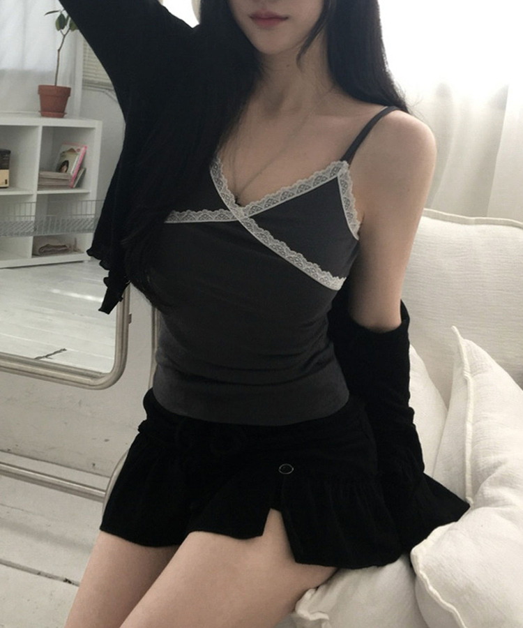 レーススパンインナーキャミソール(10color) CHARCOAL