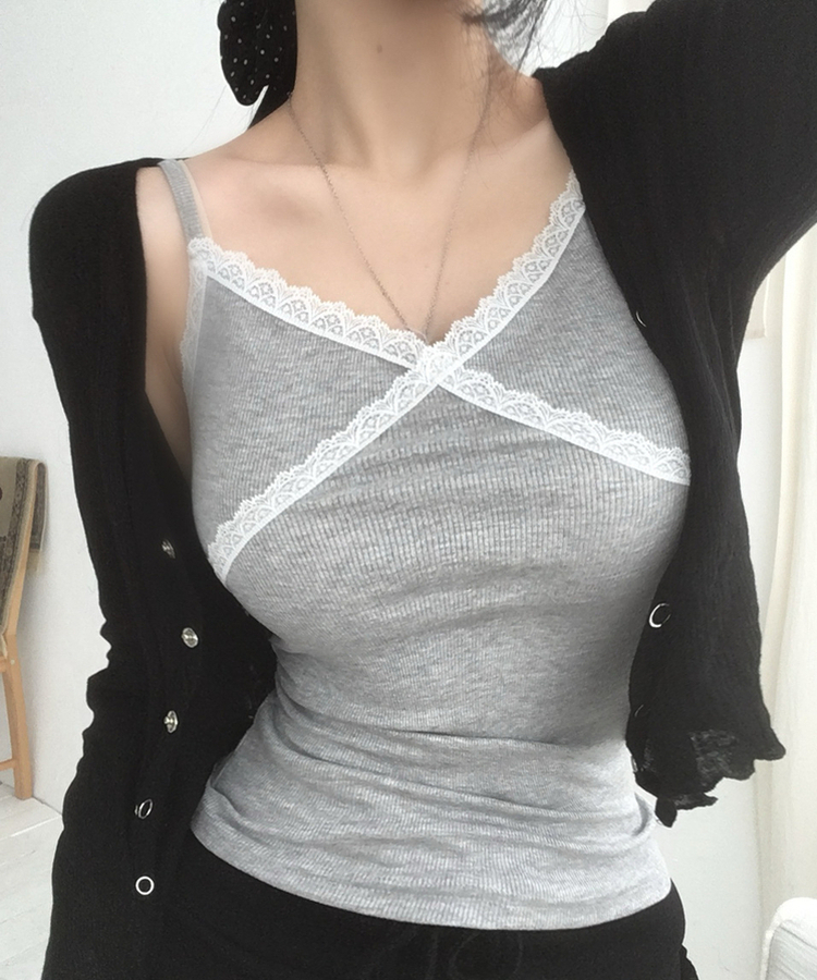 レーススパンインナーキャミソール(10color) GREY