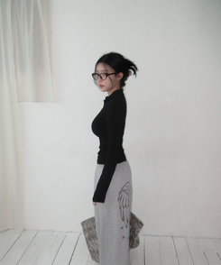 ハーフジップロングスリーブ(6color) BLACK