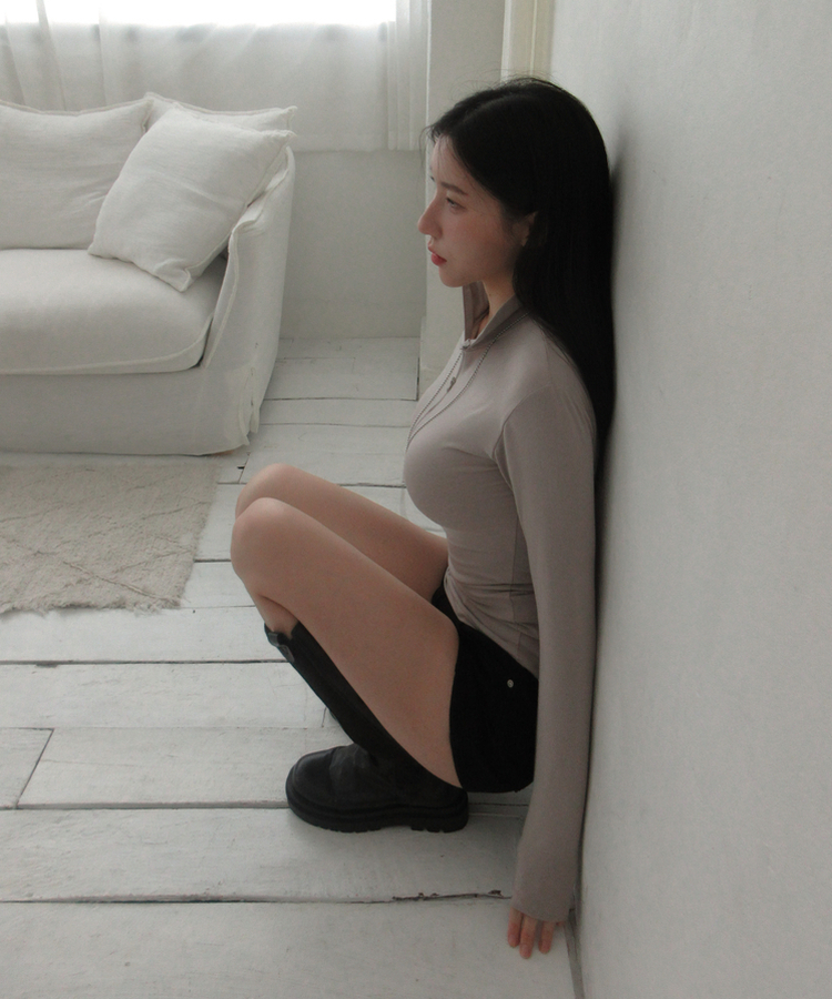 ハーフジップロングスリーブ(6color) BEIGE