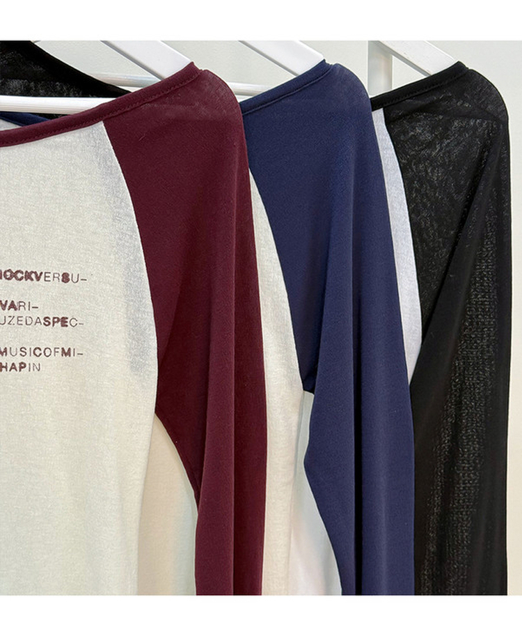 レタリングスリムシルクTシャツ