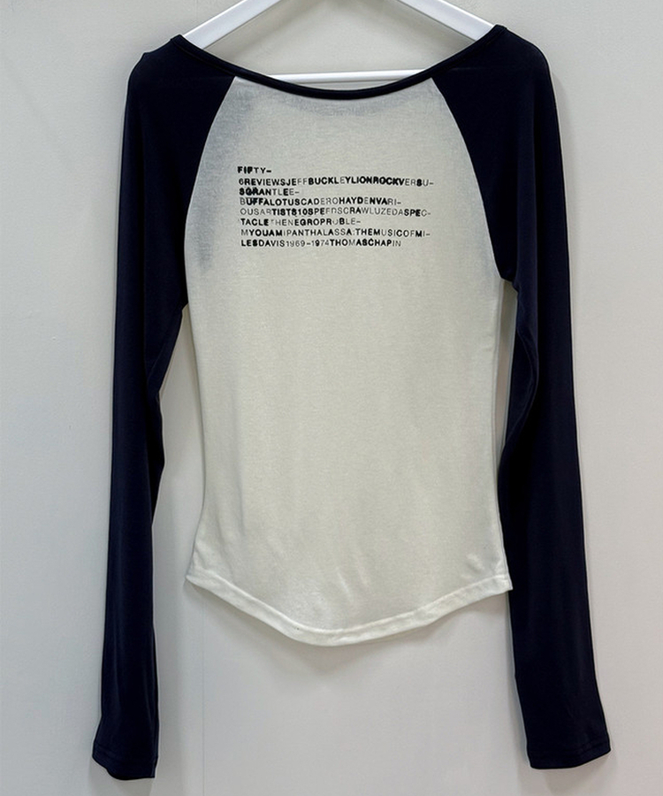 レタリングスリムシルクTシャツ