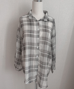 チェックシースルーシャツ