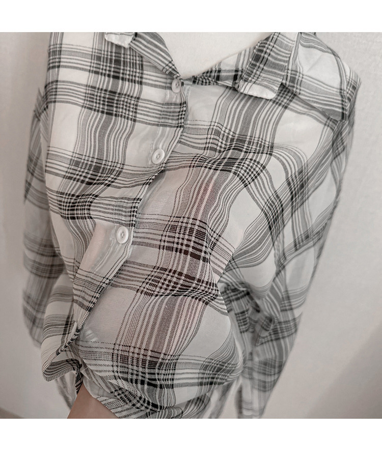 チェックシースルーシャツ
