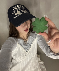 レースナローVネックトップス SKY BLUE