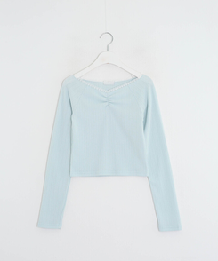 レースナローVネックトップス