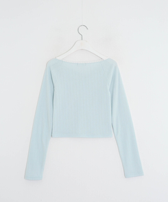 レースナローVネックトップス