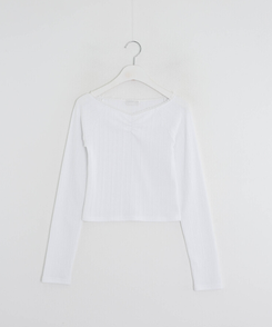 レースナローVネックトップス