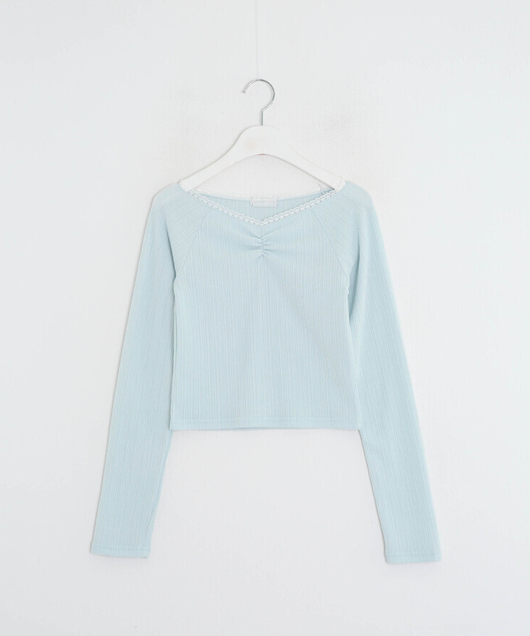 レースナローVネックトップス