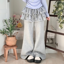 スターティアードスカートレイヤードパンツ GREY