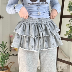 スターティアードスカートレイヤードパンツ GREY