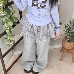 スターティアードスカートレイヤードパンツ GREY