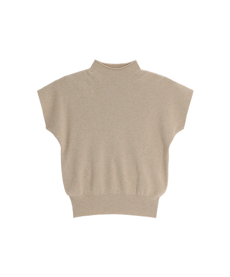 (通勤ルック＆フォーマルルック／きちんとフィット)   ローリング ビスコース ハーフネック キャップスリーブ ニット