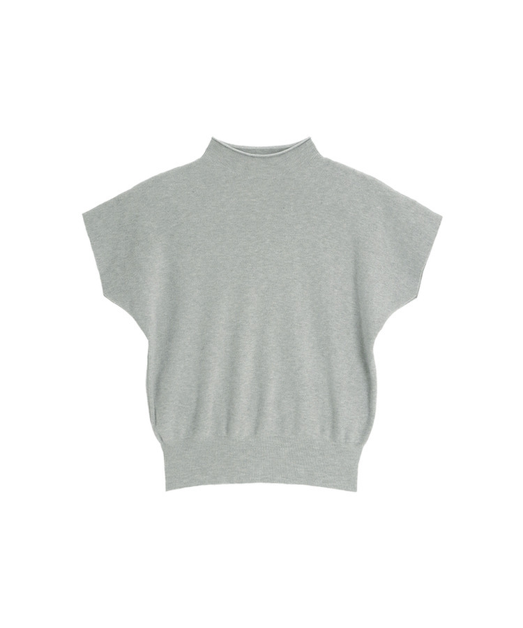 (通勤ルック＆フォーマルルック／きちんとフィット)   ローリング ビスコース ハーフネック キャップスリーブ ニット