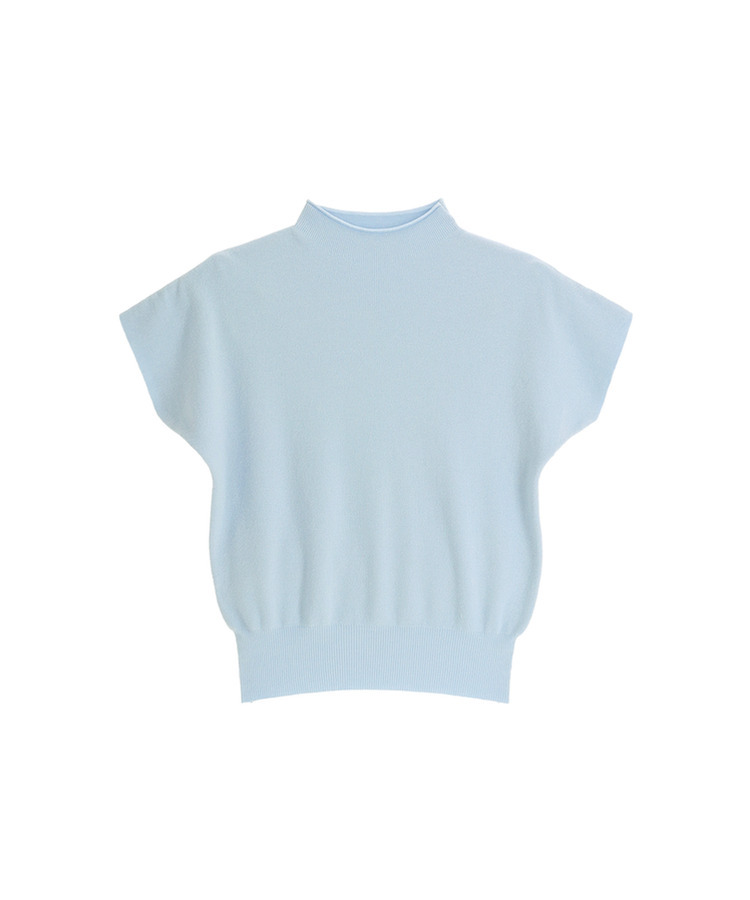 (通勤ルック＆フォーマルルック／きちんとフィット)   ローリング ビスコース ハーフネック キャップスリーブ ニット