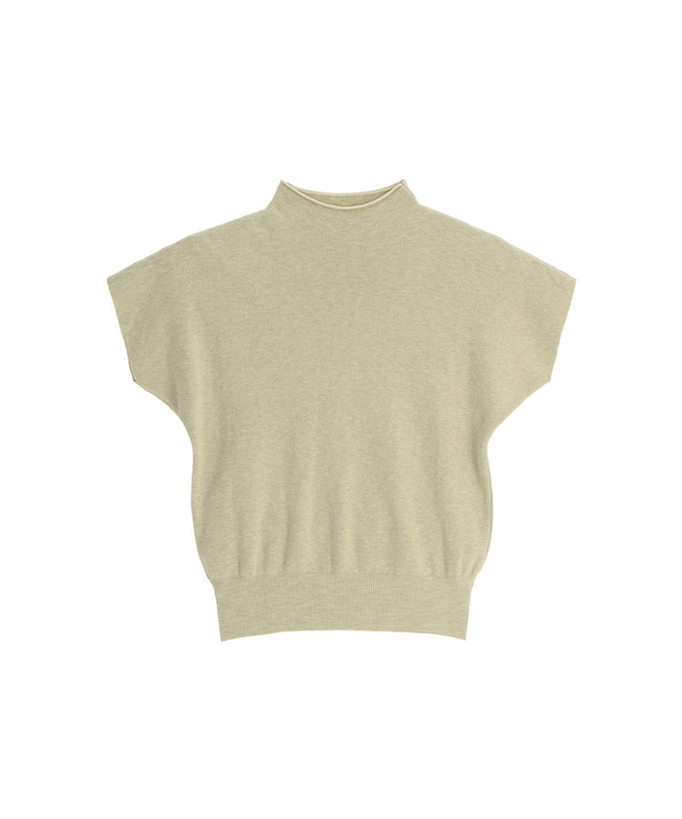 (通勤ルック＆フォーマルルック／きちんとフィット)   ローリング ビスコース ハーフネック キャップスリーブ ニット