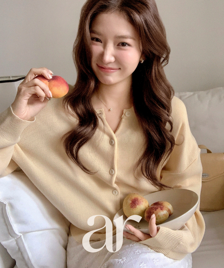 (9カラー♥／春カーディガン)   ラウンドネック ニット 長袖 カーディガン   CREAM YELLOW