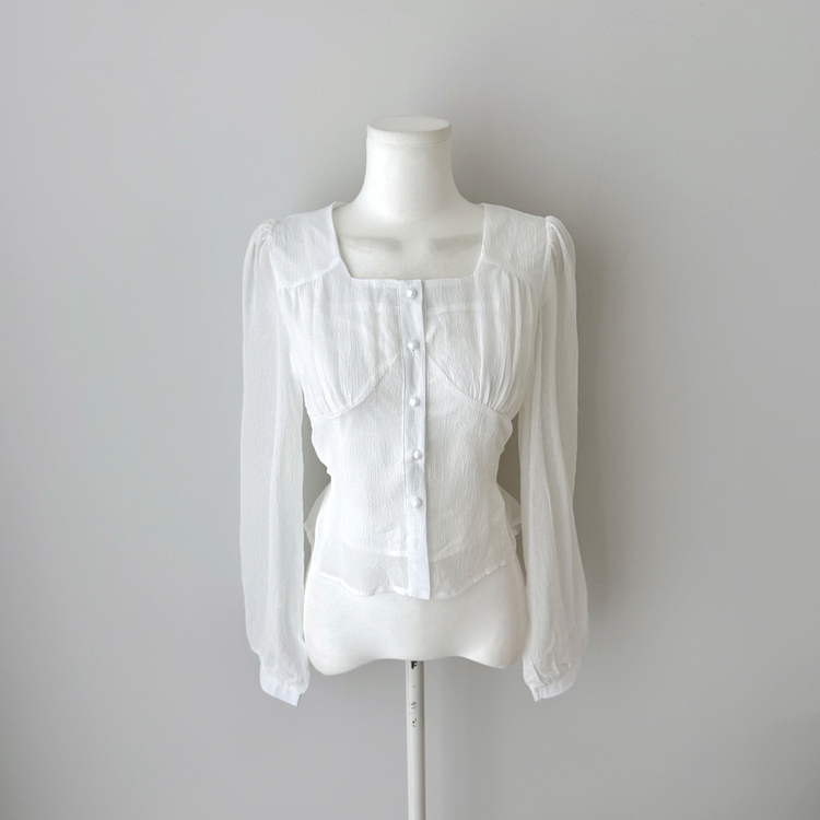 【SET】ボタンブラウス＋スカートパンツ