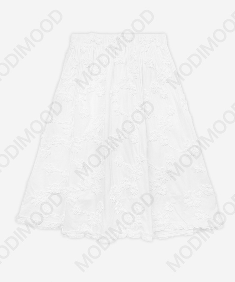 フローラルレースミディスカート