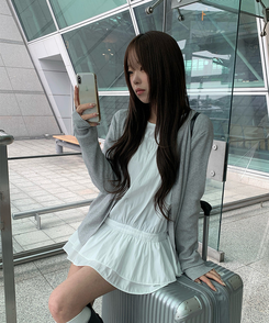 ベーシックラウンドニットカーディガン(6color) GREY