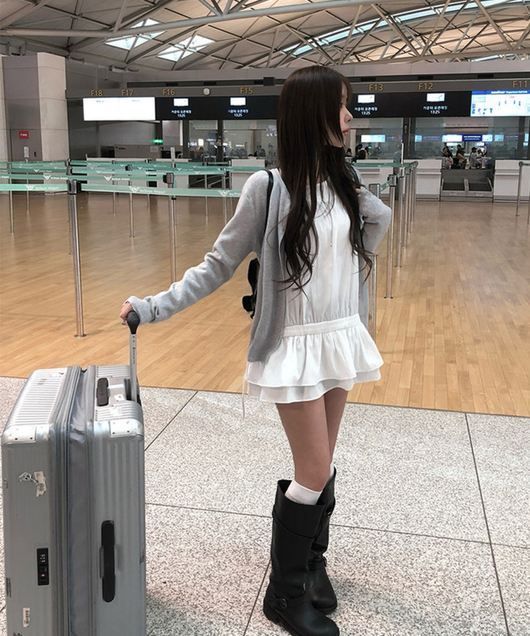 ベーシックラウンドニットカーディガン(6color) GREY